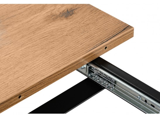 Стол раскладной Колон Лофт 120(160)х75х75 25 мм дуб делано темный / матовый черный в Ростове-на-Дону