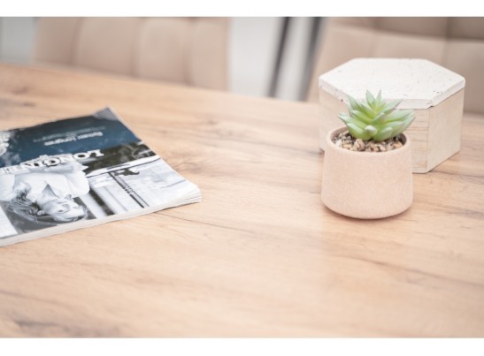 Стол Тринити Лофт 120 25 мм дуб делано светлый / белый матовый в Ростове-на-Дону