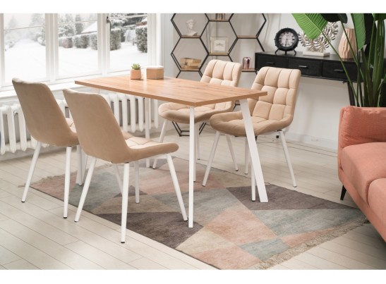 Стол Тринити Лофт 120х60х75 25 мм дуб вотан / матовый белый в Ростове-на-Дону