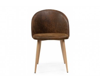 Стул на металлокаркасе Aldo dark brown / wood