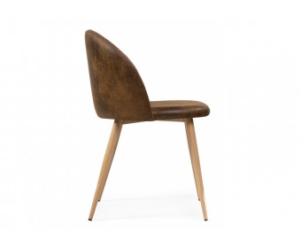 Стул на металлокаркасе Aldo dark brown / wood