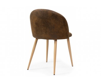 Стул на металлокаркасе Aldo dark brown / wood