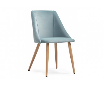Стул на металлокаркасе Morgan light blue / wood