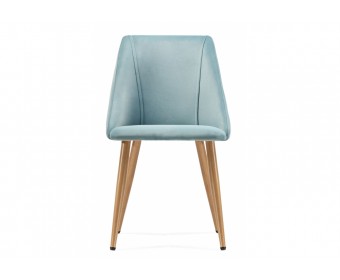 Стул на металлокаркасе Morgan light blue / wood