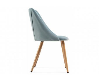 Стул на металлокаркасе Morgan light blue / wood