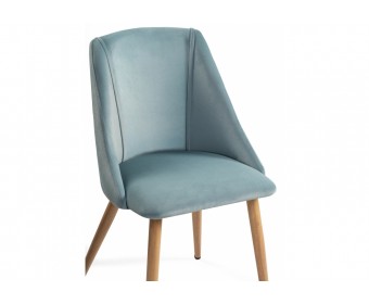 Стул на металлокаркасе Morgan light blue / wood