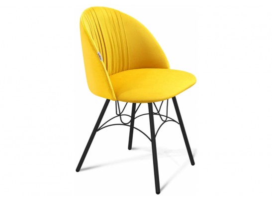 Стул на металлокаркасе SHT-ST35-1/S100 имперский жёлтый / чёрный муар в Ростове-на-Дону