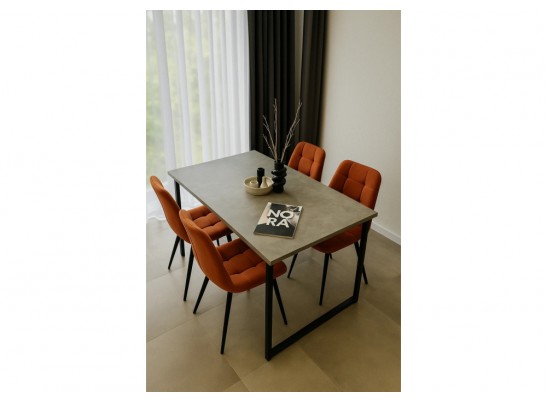 Деревянный стол Лиман 117 (157) x 77 бетон светлый / черный матовый в Ростове-на-Дону