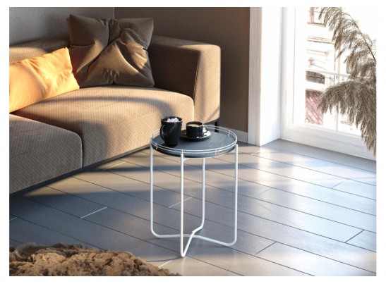 Журнальный столик Sheffilton SHT-CT20 каменный уголь / белый муар в Ростове-на-Дону