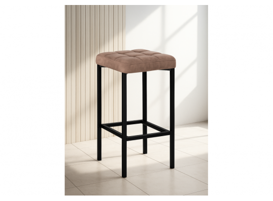 Барный стул Лофт микровелюр катания корица / черный матовый