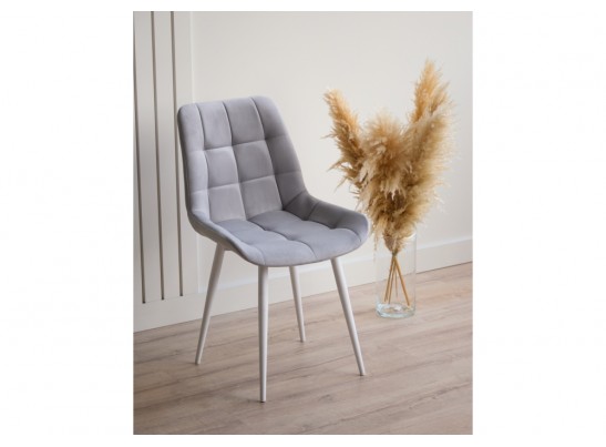 Стул на металлокаркасе Челси К светло-серый (zd 960) / белый