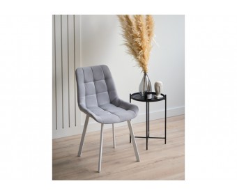 Стул на металлокаркасе Челси П светло-серый (zd 960) / белый