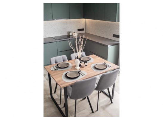 Деревянный стол Лиман 117 х 77 дуб крафт табачный / черный матовый в Ростове-на-Дону