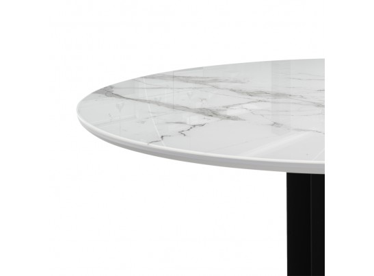 Стеклянный стол Калипсо 110х75 черный мрамор / черный в Ростове-на-Дону