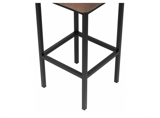 Барный стул Лофт микровелюр катания корица / черный матовый
