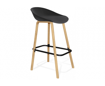 Барный стул SHT-ST19/S94 черный / прозрачный лак