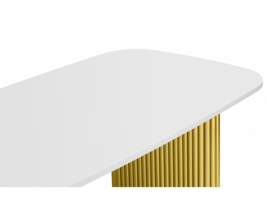 Деревянный стол Бавария B 180 х 90 белая пленка шагрень / золото