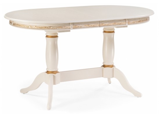 Деревянный стол Джил 140(180)х80х78 слоновая кость с золотой патиной в Ростове-на-Дону