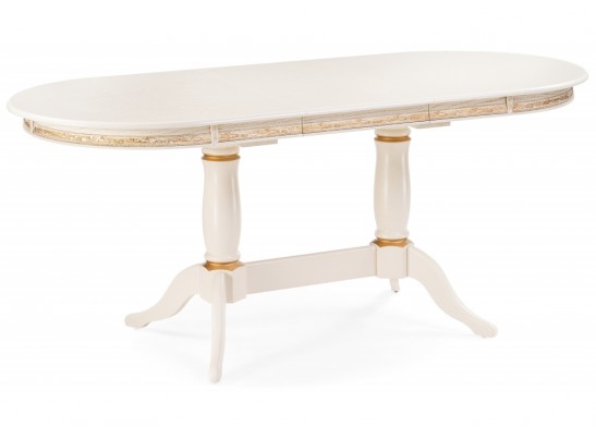 Деревянный стол Джил 140(180)х80х78 слоновая кость с золотой патиной в Ростове-на-Дону