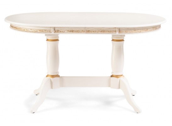 Деревянный стол Джил 140(180)х80х78 слоновая кость с золотой патиной в Ростове-на-Дону