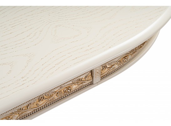 Деревянный стол Джил 140(180)х80х78 слоновая кость с золотой патиной в Ростове-на-Дону