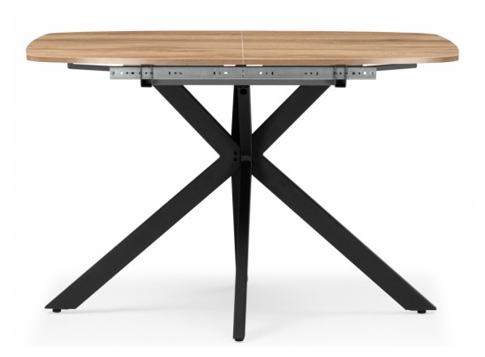 Деревянный стол Кортез 116(160)x77 раздвижной дуб табачный / черный