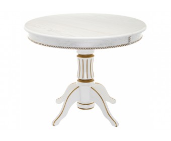 Деревянный стол Павия 100 молочный / золотая патина