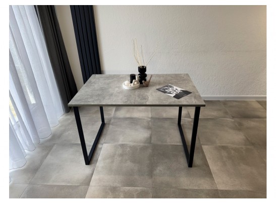 Деревянный стол Лиман 117 (157) x 77 бетон светлый / черный матовый в Ростове-на-Дону