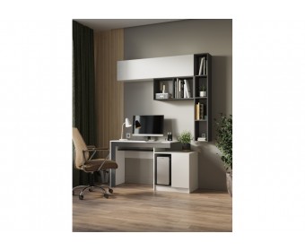 Компьютерный стол Модена белый / графит