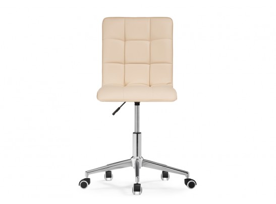Компьютерное кресло Квадро экокожа бежевая / хром в Ростове-на-Дону