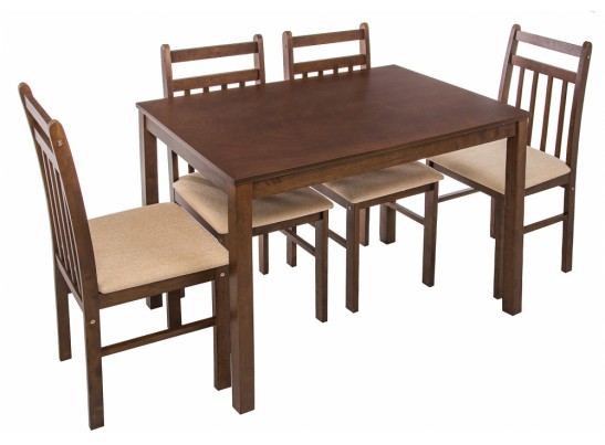 Обеденная группа Ludon (стол и 4 стула) espresso / beige в Ростове-на-Дону