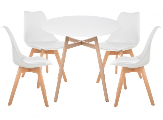 Обеденная группа Номиа 90 white / wood в Ростове-на-Дону