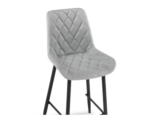 Полубарный стул Баодин велюр светло-серый / черный в Ростове-на-Дону