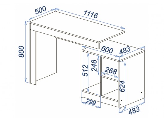 Компьютерный стол Модена белый / графит в Ростове-на-Дону