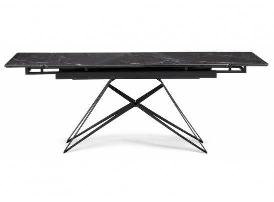 Стеклянный стол Блэкберн 140(200)х80 черный мрамор / черный в Ростове-на-Дону