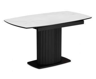 Стеклянный стол Фестер 140(180)х80 кристл статуарио / черный