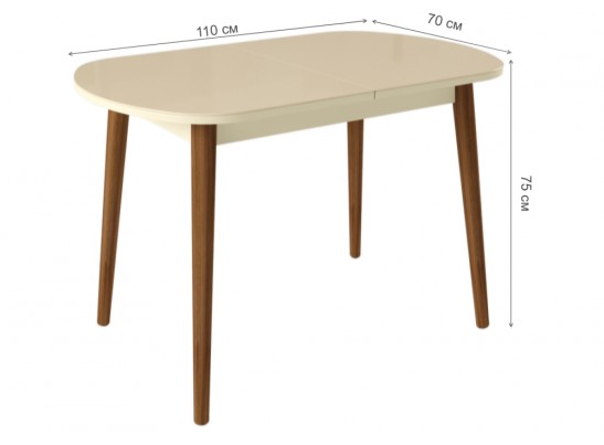 Стеклянный стол Клэйтон кремовый / орех в Ростове-на-Дону