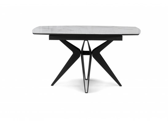 Стеклянный стол Риполь 140(180)х80 cтатуарио / черный