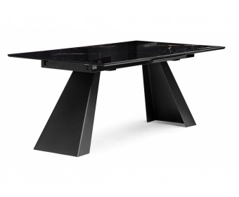 Стеклянный стол Стиг 180(230)х95х77 обсидиан / черный