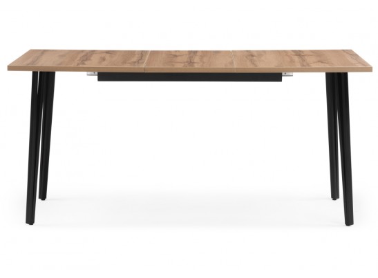 Стол раскладной Денвер Лофт 120(160)х75х75 25 мм дуб вотан / матовый черный в Ростове-на-Дону