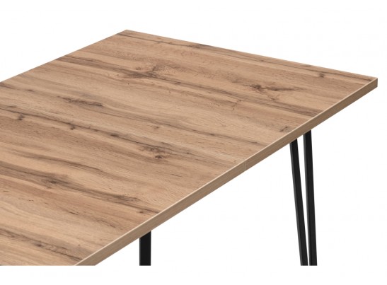 Стол раскладной Денвер Лофт 120(160)х75х75 25 мм дуб вотан / матовый черный в Ростове-на-Дону