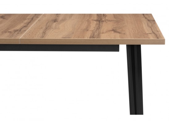 Стол раскладной Денвер Лофт 120(160)х75х75 25 мм дуб вотан / матовый черный в Ростове-на-Дону