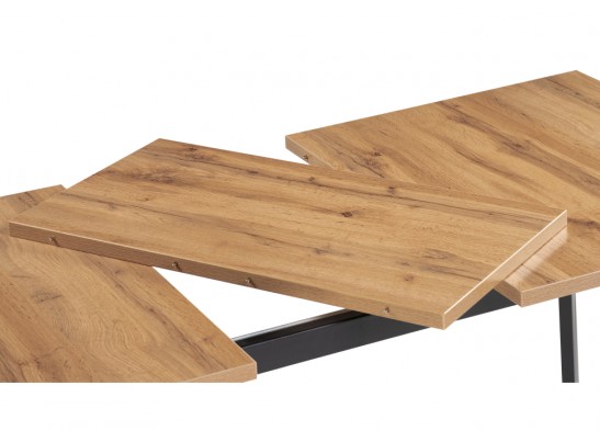 Стол раскладной Колон Лофт 120(160)х75х75 25 мм дуб вотан / матовый черный в Ростове-на-Дону