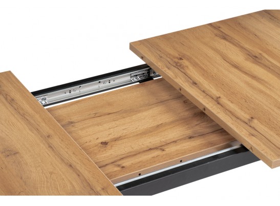 Стол раскладной Колон Лофт 120(160)х75х75 25 мм дуб вотан / матовый черный в Ростове-на-Дону