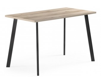 Стол Тринити Лофт 140x80x75 25 мм делано светлый / матовый черный