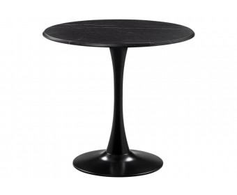 Стол Тулип 90х73 мрамор черный / черный