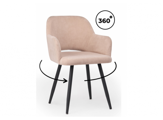 Стул на металлокаркасе Эолин 360 латте (glory 10) / черный в Ростове-на-Дону