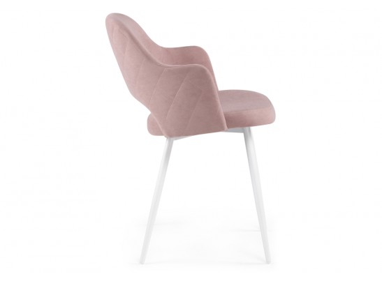 Стул на металлокаркасе Гутрид прошивка ромбы сзади пыльно-розовый / белый в Ростове-на-Дону
