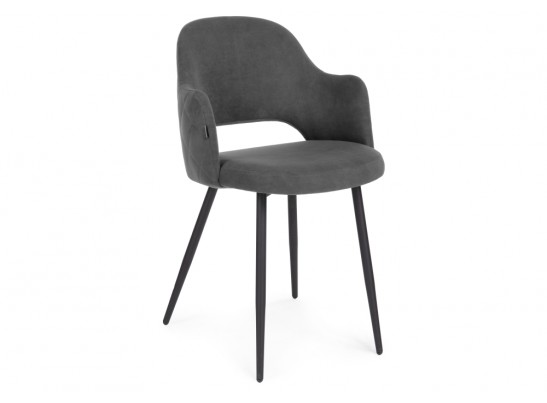 Стул на металлокаркасе Гутрид прошивка ромбы сзади темно-серый / черный каркас в Ростове-на-Дону