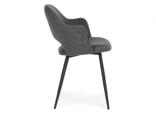 Стул на металлокаркасе Гутрид прошивка ромбы сзади темно-серый / черный каркас в Ростове-на-Дону